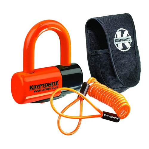 Kryptonite Evolution Disc Lock - Premium Pack - Orange With Pouch And reminder cable