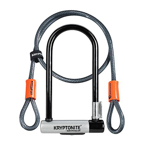 Kryptonite Kryptolok Standard U-Lock with 4 foot Kryptoflex cable Sold Secure Gold