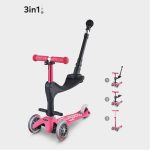 Pink 3 in 1 Deluxe Plus Scooter (with Push handle)